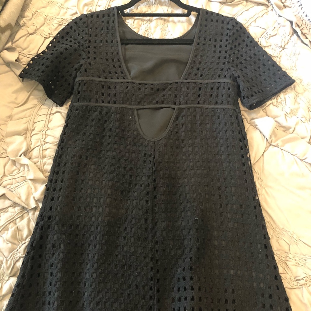 BCBG XXS black open-back dress with holes. - Picture 2 of 2